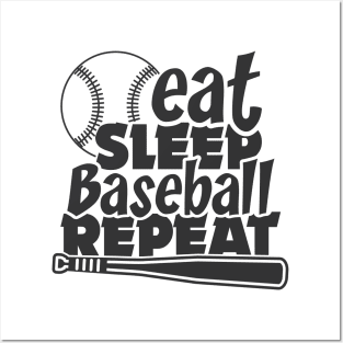 Eat Sleep Baseball repeat Posters and Art